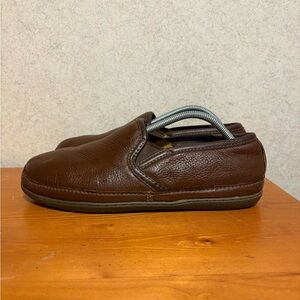 L.L. Bean Elk hide Slippers Men's Brown Leather Slip On Loafers Size 10